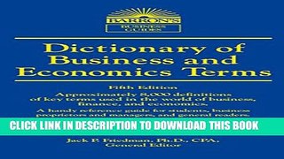 New Book Dictionary of Business and Economics Terms (Barron s Business Dictionaries)