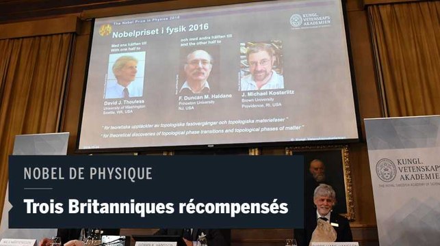 Le Nobel de physique récompense trois Britanniques pionniers des isolants exotiques