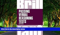 Deals in Books  Brilliant Passing Verbal Reasoning Tests: Everything You Need to Know to Practice