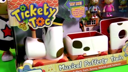 Tickety Toc Musical Pufferty Train Toy with Tommy and Tallulah See-Saw Unboxing by ToysCollector