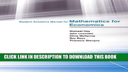 [PDF] Student Solutions Manual for Mathematics for Economics Full Colection