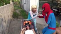 Headshot Joker Pranks Spiderman vs Frozen Elsa Superheroes Fun for kids-NXGADG1phNQ