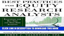 [PDF] Best Practices for Equity Research Analysts:  Essentials for Buy-Side and Sell-Side Analysts