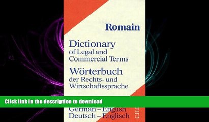 FAVORIT BOOK Dictionary of Legal and Commercial Term: German-English/Worterbuch Der Rechts-Und