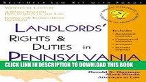 Collection Book Landlords  Rights   Duties in Pennsylvania: With Forms (Self-Help Law Kit with