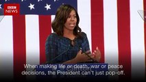 Michelle Obama takes on Donald Trump - BBC News(360p)