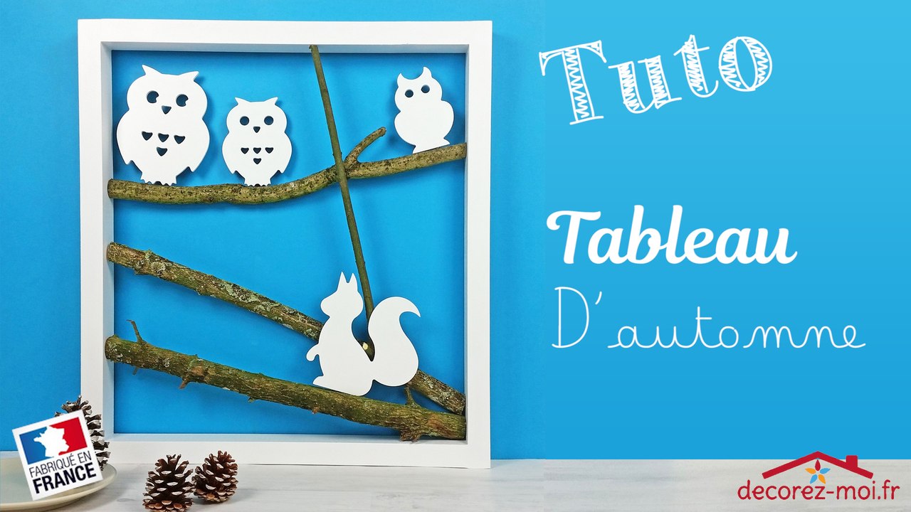 DIY Automne - tuto déco tableau avec des supports en bois ! Animaux de la forêt