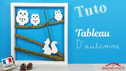 DIY Automne - tuto déco tableau avec des supports en bois ! Animaux de la forêt