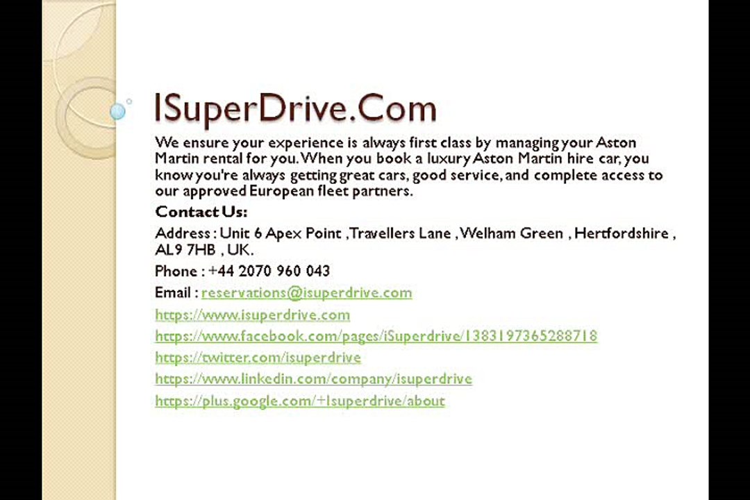 ISUPERDRIVE - Sports Car Rental -  ISUPERDRIVE.COM