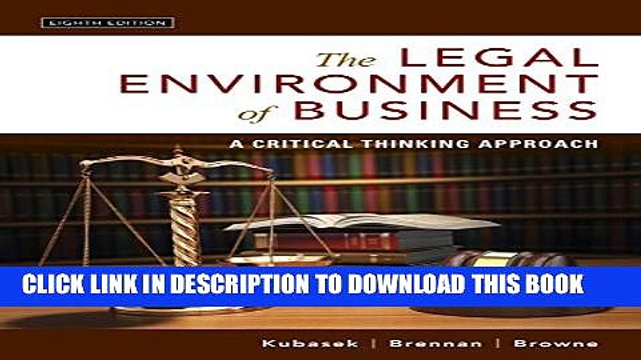 [PDF] The Legal Environment of Business: A Critical Thinking Approach (8th Edition) Popular Online