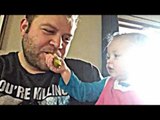 Kind Daughter Shares Delicious Pickle With Her Dad