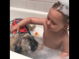 Bathtime for Kennedy and Tahlulabelle