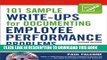 Collection Book 101 Sample Write-Ups for Documenting Employee Performance Problems: A Guide to