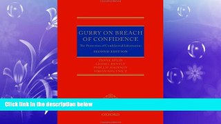 different   Gurry on Breach of Confidence: The Protection of Confidential Information