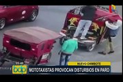 Nuevo Chimbote: mototaxistas provocan disturbios durante paro