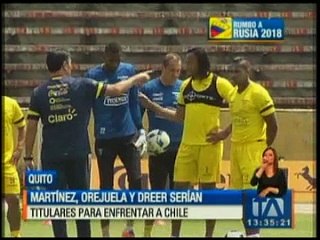 Martínez, Orejuela y Dreer serían titulares para enfrentar a Chile