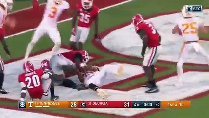 Tennessee vs Georgia ONE HANDED DIVING HAIL MARY 2016