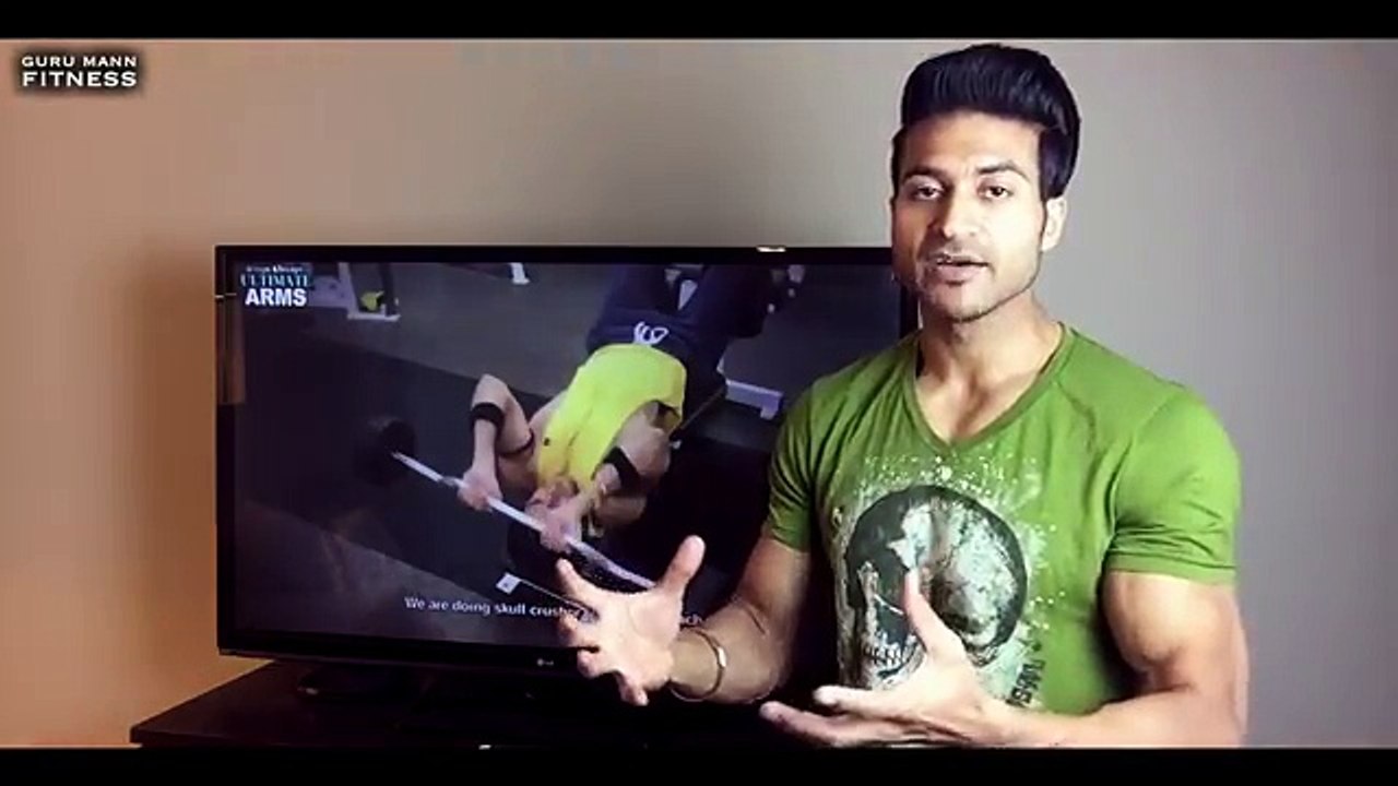 Top 3 Exercises to Build TRICEPS MUSCLE   by Guru Mann(360p)