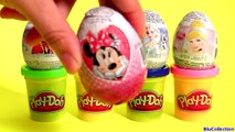 Play Doh Surprise Disney Frozen Anna Elsa Cinderella Minnie Surprise Eggs - Play Dough Huevos