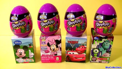 Shopkins Eggs Surprise NEW + Surprise Boxes Disney Pixar Cars 2 Mickey Minnie Monsters University