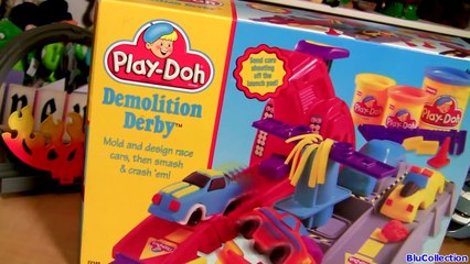 Play Doh Demolition Derby Playset - Its Hot Wheels MAYHEM ! Mold n Launch Playdough Race Cars