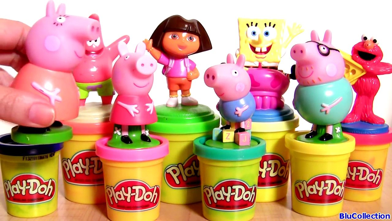 Play Doh Peppa Pig Stamper Nickelodeon SpongeBob Patrick Elmo Dora the Explorer Playdough Stamp