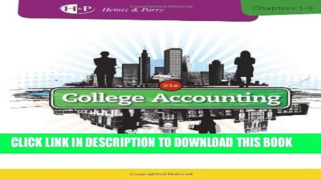 [PDF] College Accounting, Chapters 1-9 (New in Accounting from Heintz and Parry) Popular Online