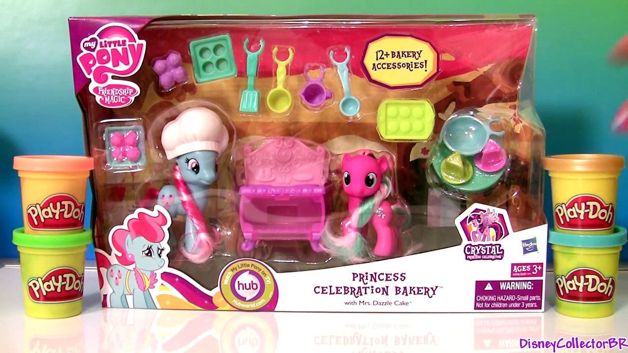 Play Doh MLP Princess Celebration Bakery Set My Little Pony Dazzle Cake & Twirly Treats Baking Toys