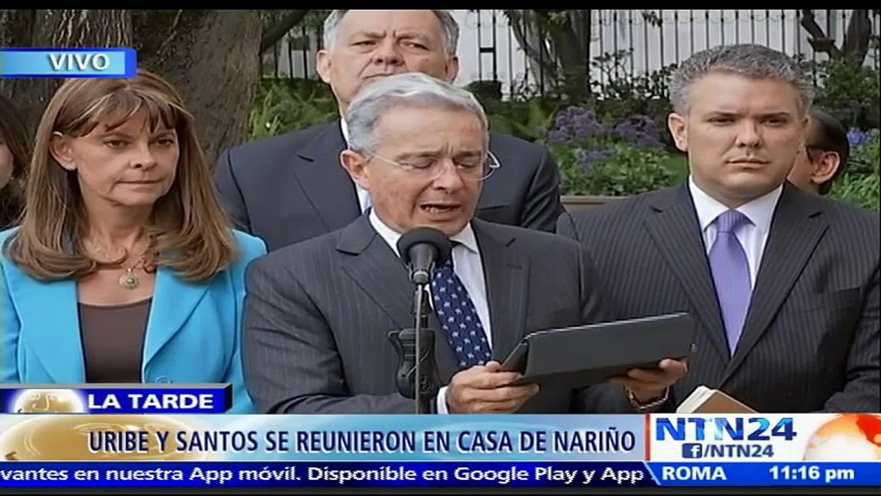 "Es mejor la paz para todos los colombianos que un acuerdo débil": Uribe luego de reunirse con el presidente Santos