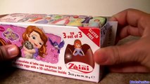 Sofia the First Surprise Eggs with 3D Toys from Disney Zaini same as Kinder Huevos Sorpresa