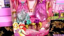 Disney Princess Ariel & Rapunzel Royal Slumber Party having Sleepover at Barbie Glam Vacation House
