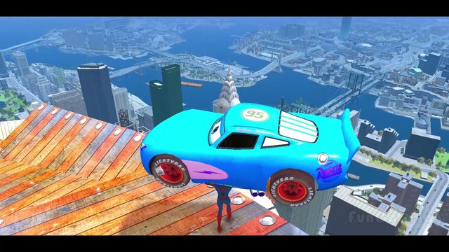 NEW Cars Smash Party w Spiderman and Disney Lightning McQueen Cars Colors & Nursery Rhymes !
