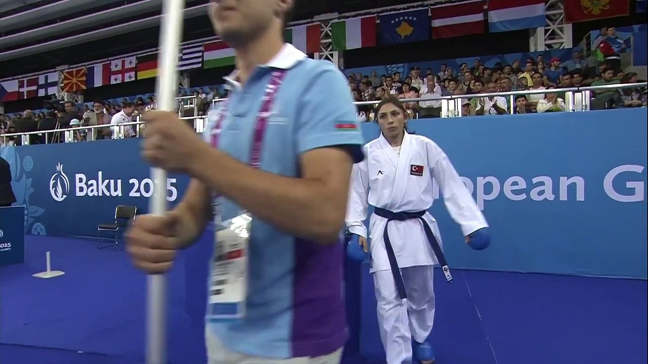 Lucie Ignace is victorious in the Women's 61kg Kumite _ Karate _ Baku 2015