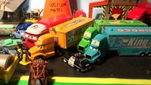 Pixar Cars new Police Hauler with Mack, Lightning McQueen, Mater, Sheriff, Doc Hudson and more