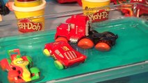 Play Doh Pixar Cars Lightning McQueen, Hydro Wheels Mater, we use Play Doh to make Hydro Wheels Mate