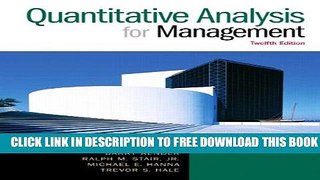 [PDF] Quantitative Analysis for Management (12th Edition) Full Online