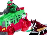 Tortugas Ninja Jóvenes Mutantes Rafael en Shellraiser y Splinter en Rat Attack Vehículo Juguete