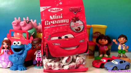 Party Mini Cars Surprise Eggs with Cookie Monster Disney Sofia the First Peppa Pig Doc McStuffins