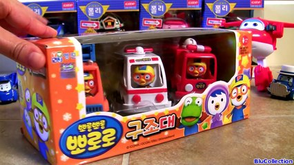 Pororo the Little Penguin 뽀롱뽀롱 뽀로로 Rescue Team Cars Trucks Ambulance & Fire Truck