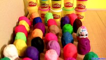 50 Play Doh Surprise Eggs! Marvel Angry Birds Spiderman Avengers Monsters CARS Mickey SpongeBob