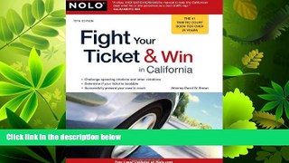 FAVORITE BOOK  Fight Your Ticket   Win in California