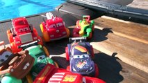 Disney Pixar Cars and Lighting McQueen, Mater, Red Mack, Francesco Bernoulli HydroWheels at the Pool