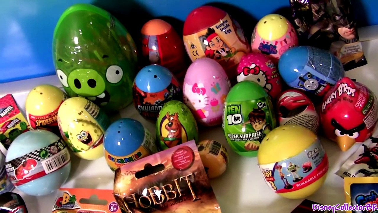 30 Surprise Easter Eggs Kinder Peppa HelloKitty Giant AngryBirds