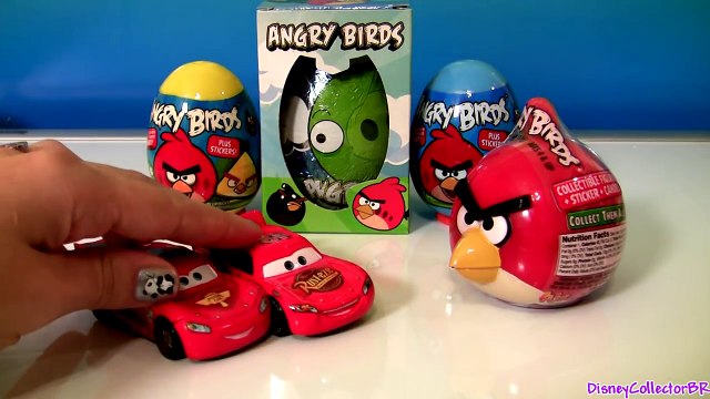 Play Doh Angry Birds as Lightning McQueen Black Bird & Bad Piggies by Funtoys