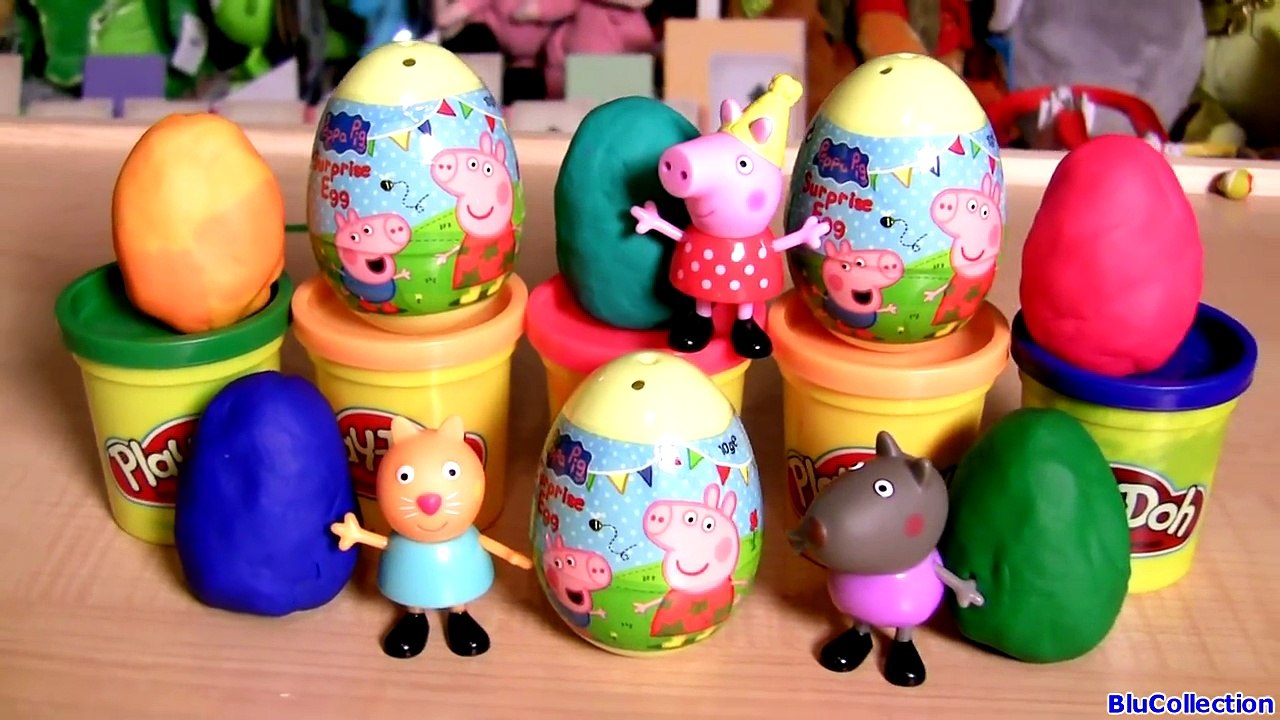 Peppa Pig Surprise Eggs & Play Doh Egg Surprise Plastilina Dough Nickelodeon Cartoon La Cerdita