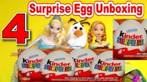 Surprise Eggs Unboxing with Disney Frozen Queen Elsa, Olaf, and Princess Anna in Kinder Egg Surpris