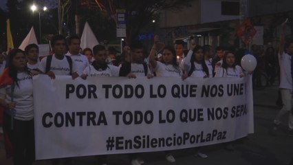 Multitudinaria marcha en Bogotá para respaldar la paz