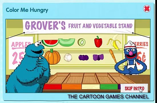 Sesame Street Color Me Hungry Cartoon Animation PBS Kids Game Play Walkthrough