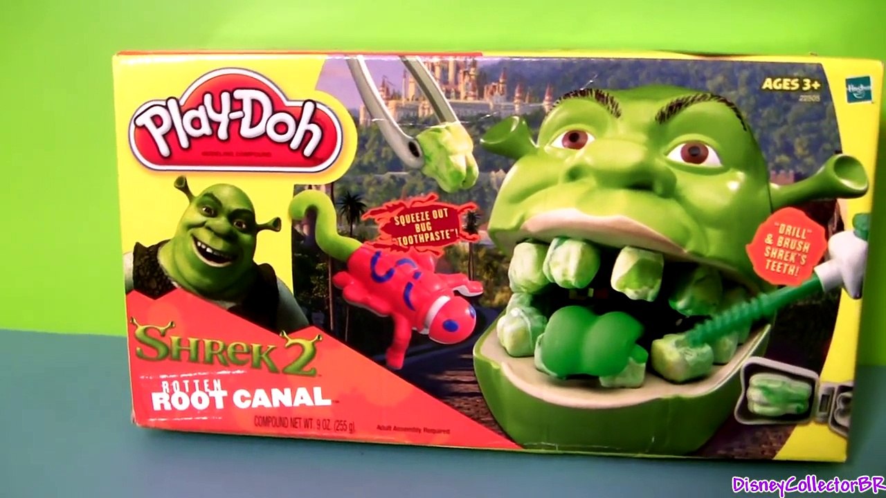Play Doh Shrek 2 Rotten Root Canal Playset Dentist Dr Drill N Fill Play Dough Comparison toys Review