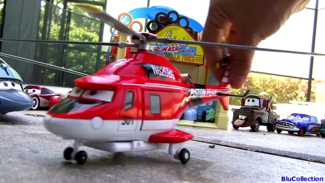 Disney Planes Fire & Rescue Muir Train, Mayday Firetruck, Blade Ranger Pixar Cars Dinoco Helicopter